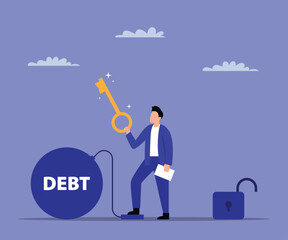 Debt free or freedom for pay off debts, loan or mortgage
