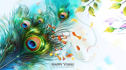 Traditional Indian Festival Happy Vishu Celebrated in Kerala India.illustration