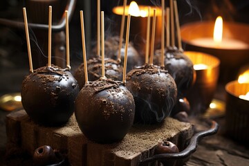 Cauldron Cake Pops: Serve cauldron-shaped cake pops alongside drinks.