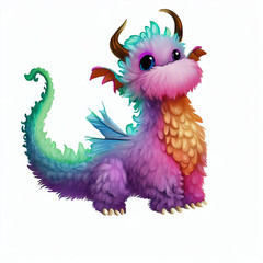 Obraz premium furry forest animal with beautiful colors and white background. with Generative AI technology 