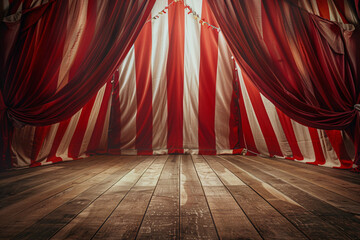 Circus red and white tent background