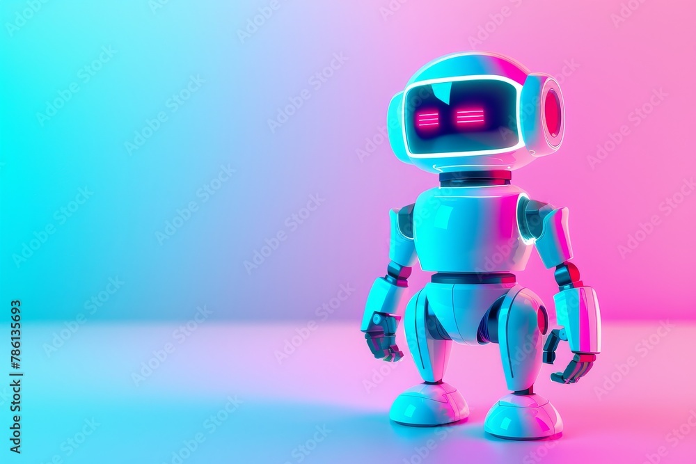 Poster a robot is standing on a background