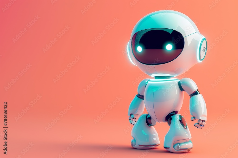 Poster a robot is standing on a background