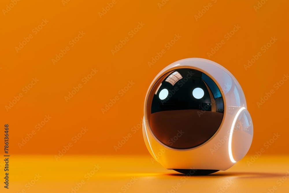 Poster a robot is standing on a background