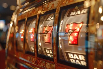 Close Up of a Slot Machine in a Casino