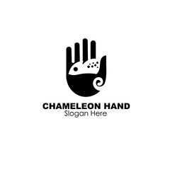 chameleon hand logo design concept stock vector illuatration