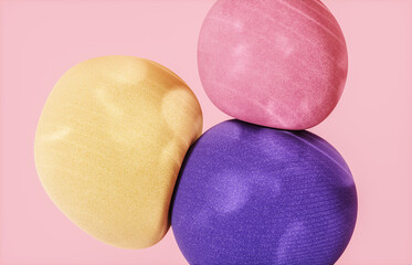 Abstract beauty fashion geometric sphere with natural summer light background. 3d rendering.