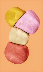 Abstract beauty fashion geometric sphere with natural summer light background. 3d rendering.