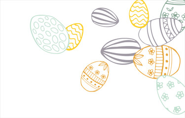 Frame made of elements for Easter. Traditional Easter elements. Vector illustration. Traditional easter ornament. Happy easter. Hand-drawn. Vector illustration.