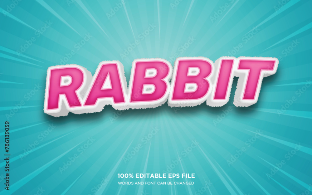 Poster rabbit 3d editable text style effect