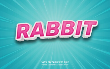 Rabbit 3D editable text style effect	
