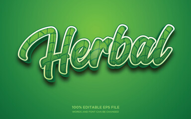 Herbal 3D editable text style effect	
