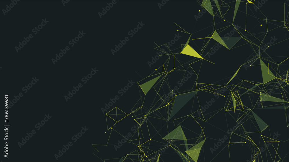 Poster abstract digital connection moving dots and lines. technology background. network connection structu
