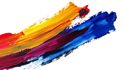 Colorful brush strokes isolated on white background. Acrylic colors.