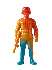 Colorful Toy Soldier Figure, Isolated on White or Transparent Background