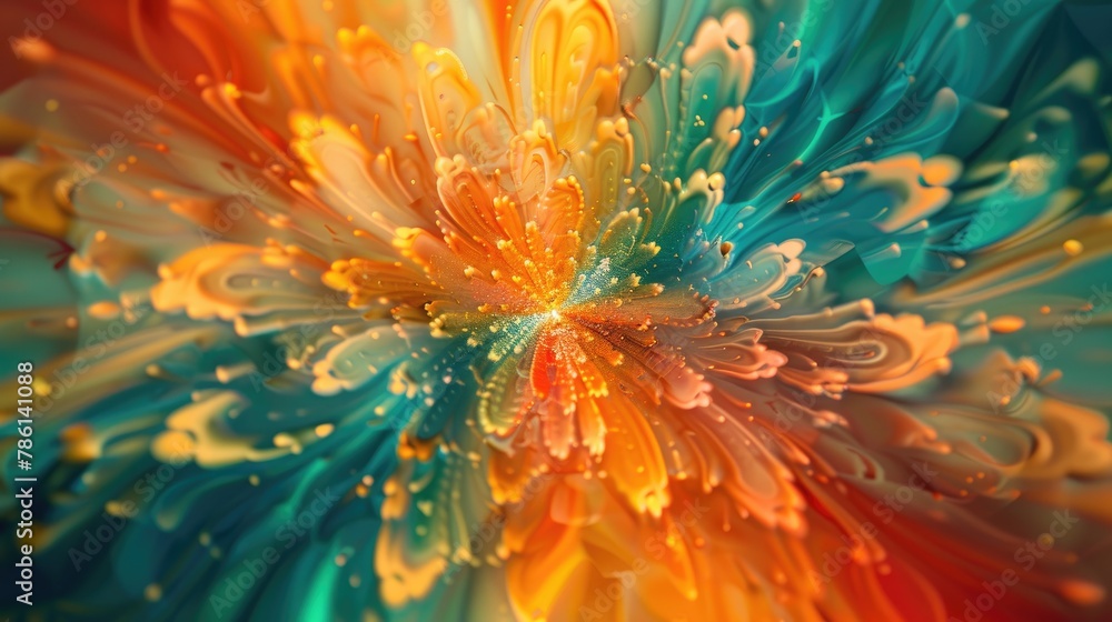 Poster abstract background with a kaleidoscopic design