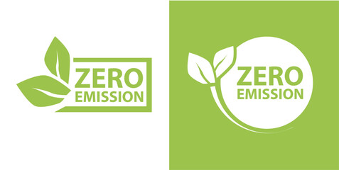 Zero Emission Net zero icon, CO2 net-zero emission, carbon neutral concept. Vector - obrazy, fototapety, plakaty