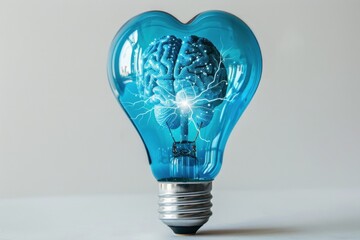 Heart-shaped Light Bulb With Brain Inside
