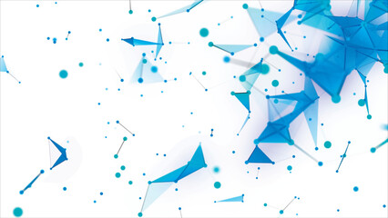 Abstract digital connection, made of dots and lines. Technology background. Network connection structure. Digital background. Colored polygonal space. 3D Vector illustration.