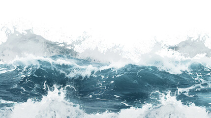 ocean waves isolated on transparent background