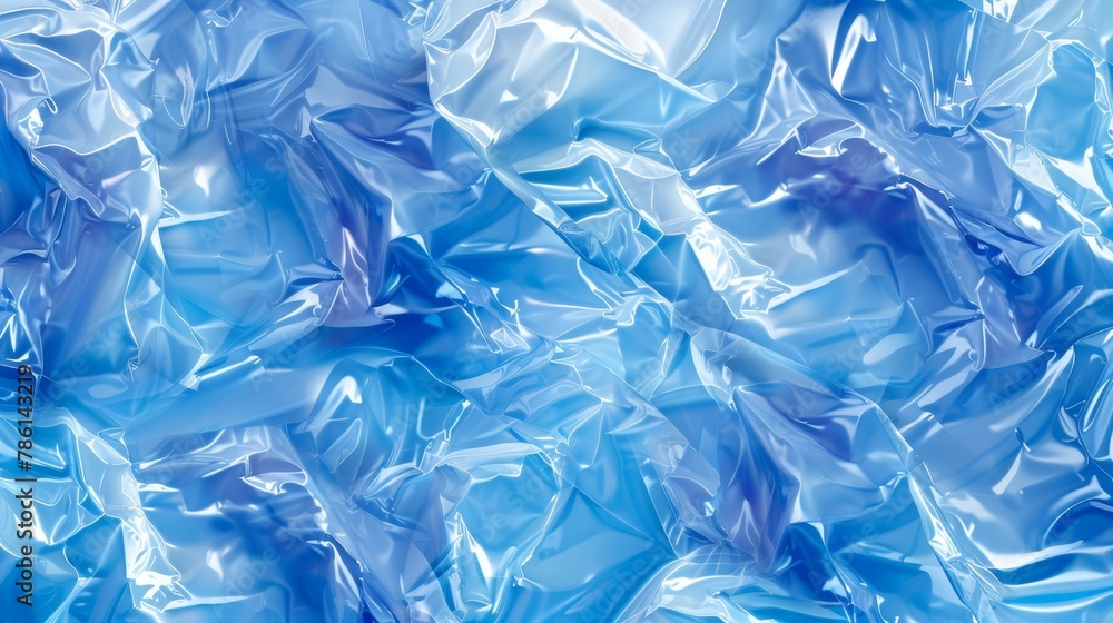 Poster a stretched cellophane banner with a realistic crumpled or folded texture. a clear transparent plast