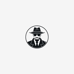 Detective logo design vector illustration