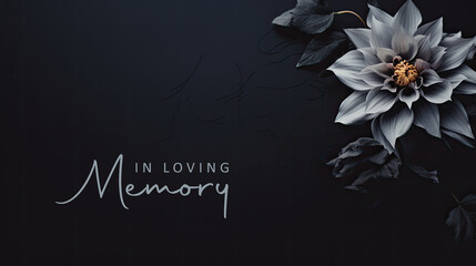 condolence card with flower in loving memory illustration - obrazy, fototapety, plakaty