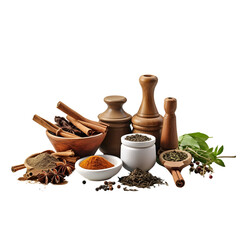 ayurvedic herbs isolated photography transparent background