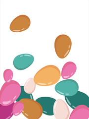 Happy Easter Banner. Pattern of eggs, flowers and twigs. For card, banner, poster, flyer, and web. Spring Festival. Vector illustration