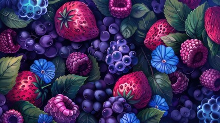 berries background - obrazy, fototapety, plakaty