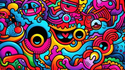 Foto auf Alu-Dibond colorful background in pop art style illustration © krissikunterbunt