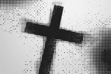 Black and White Cross in Monochrome
