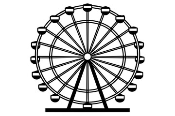 simple Ferris wheel outline vector illustration 