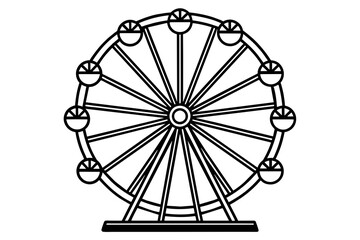 simple Ferris wheel outline vector illustration 