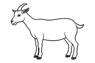 goat line art vector illustration 