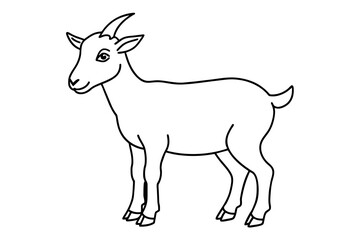 Obraz na płótnie Canvas goat line art vector illustration 