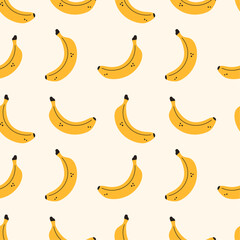 Seamless pattern with banana fruit