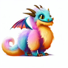 Obraz premium furry forest animal with beautiful colors and white background. with Generative AI technology 