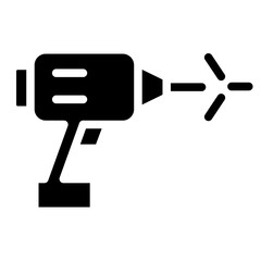 Electric drill icon, tool and repair, screwdriver sign, vector graphics, a linear pattern on a white background.
