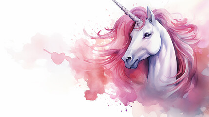 Obraz premium Mythical unicorn is a fabulous creature symbol of purity and grace in pink tones