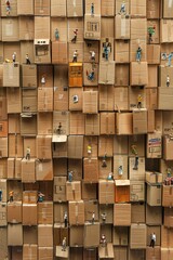 Stacked Cardboard Boxes in Warehouse