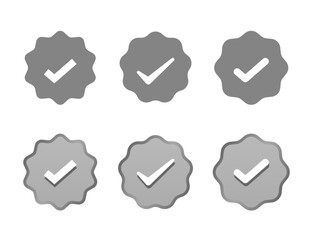 Tick or check mark symbol collection. Checkmark or vote icon set.