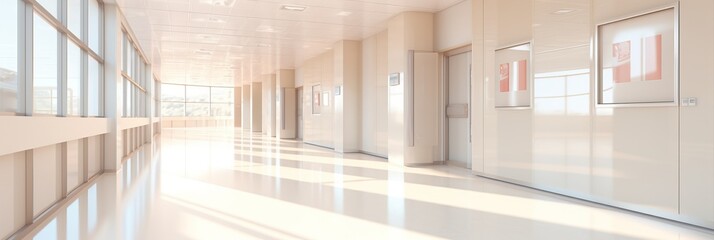 Fototapeta premium Large bright hall, with large windows