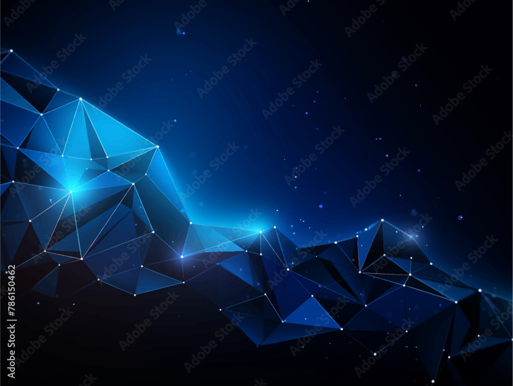 Poster futuristic polygonal shape technology with dots connection