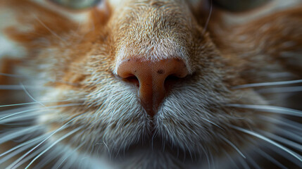 Adorable cat macro photo of muzzle. Lovely pet