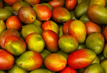 mango, food natural background. harvest and market.