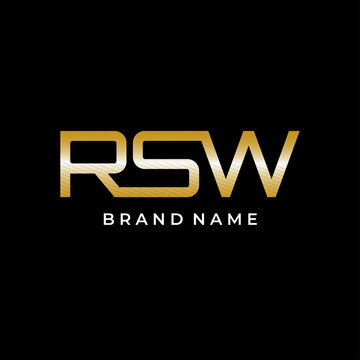 RSW initial letter logo design 