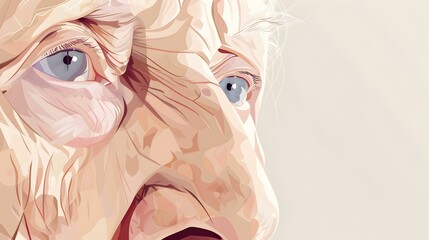 Fototapeta premium A Soulful Digital Portrait of Graceful Aging and Rejuvenation