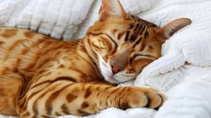 Hyperrealistic details of bengal cat on white background, pet care concept, banner