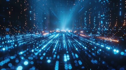 Fototapeta premium A Room Filled With Blue Lights
